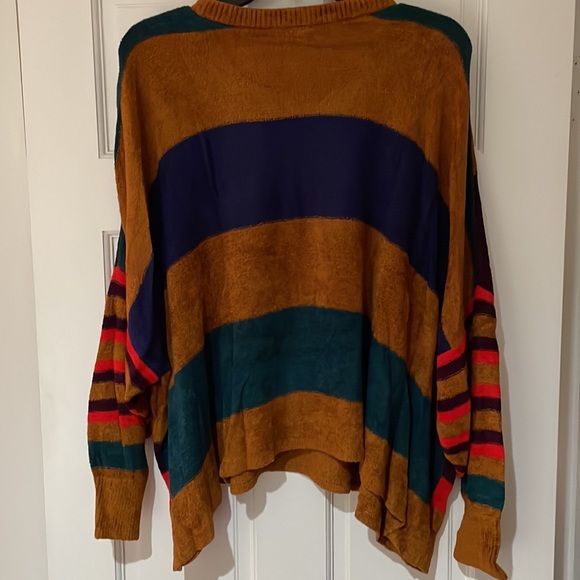 Free People All About You Chenille Terra Cotta Striped sweater in size small - Picture 5 of 5